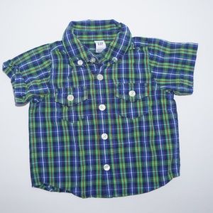 💝4/$20💝Baby Gap Boys Plaid Shirt Size 3 Months